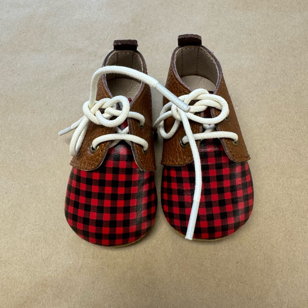 Monkey Feet Buffalo Plaid  6-12m